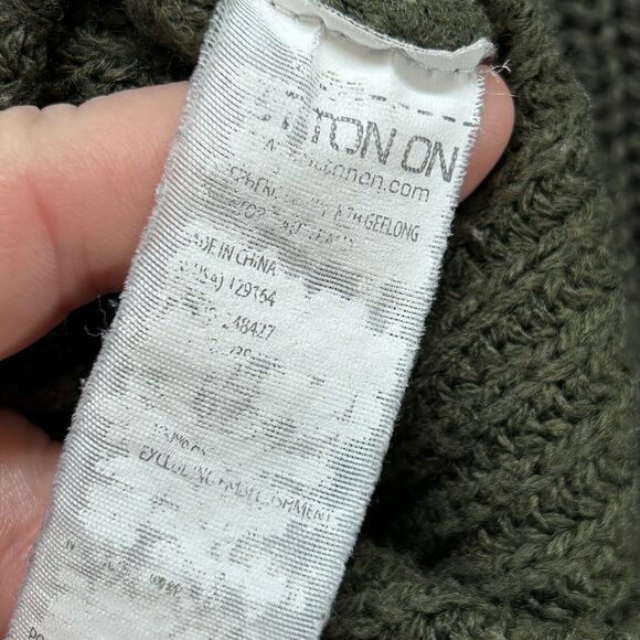 Vtg COTTON-ON Sweater Women's XS Green Knit Large Open Back Cut Out Long Sleeve - Picture 9 of 9